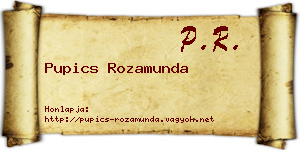 Pupics Rozamunda névjegykártya